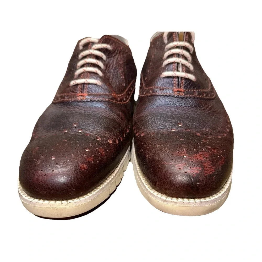 Cole Haan ZEROGRAND Remastered Wingtip Oxford Chocolate Men's 11.5M Worn 1X $220